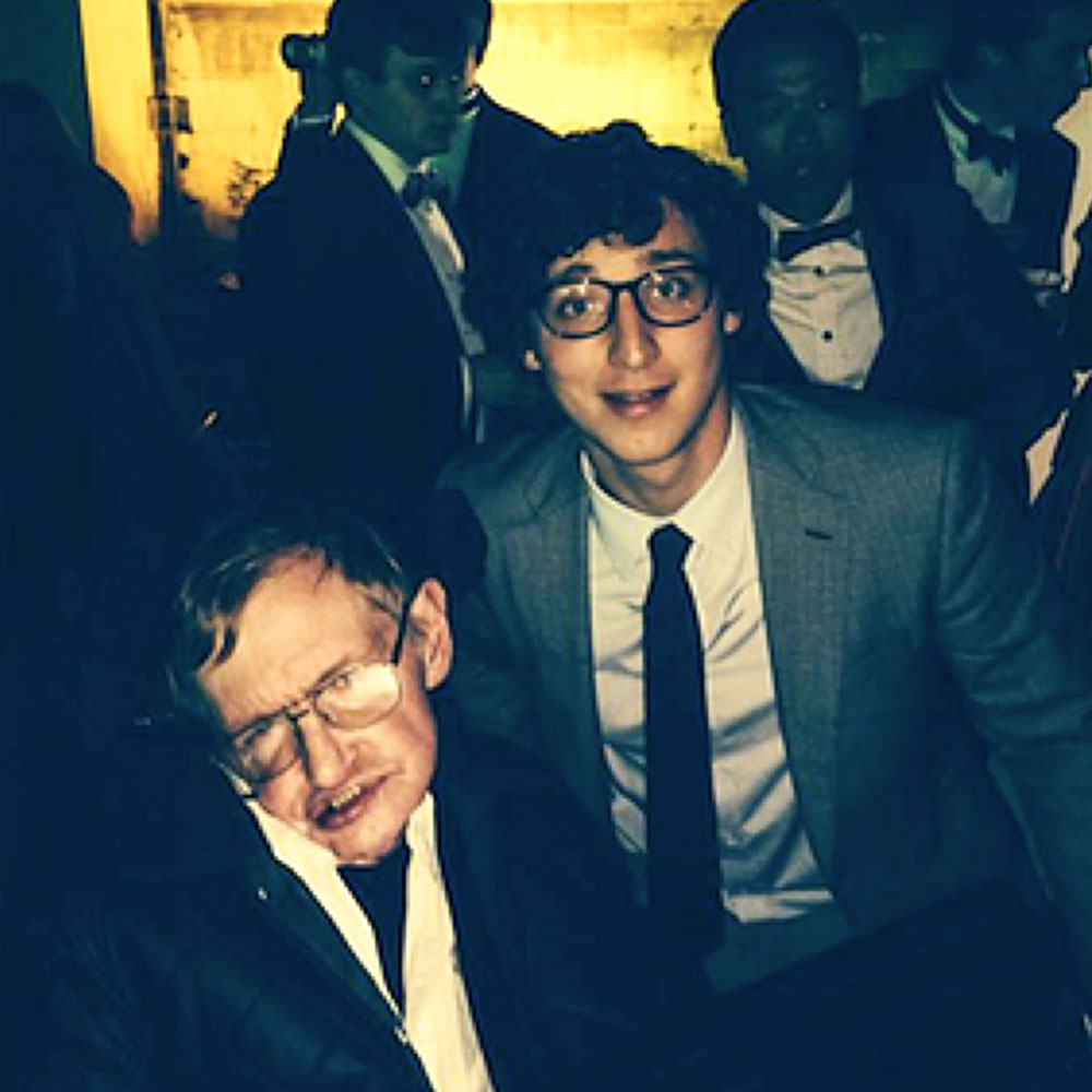 Julius with Stephen Hawking at Cambridge Ball